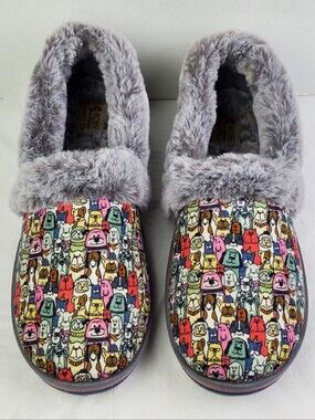 Skechers BOBS Womens Too Cozy Snuggle Rovers Slippers Memory Foam Size 11 - GUC